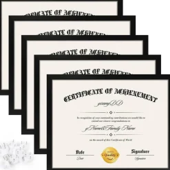 5 PACK Certificate Frames 8.5 x 11,Black Diploma Frame Document Frame with Clear Plexiglass,Picture Frames for Tabletop and Wall Display