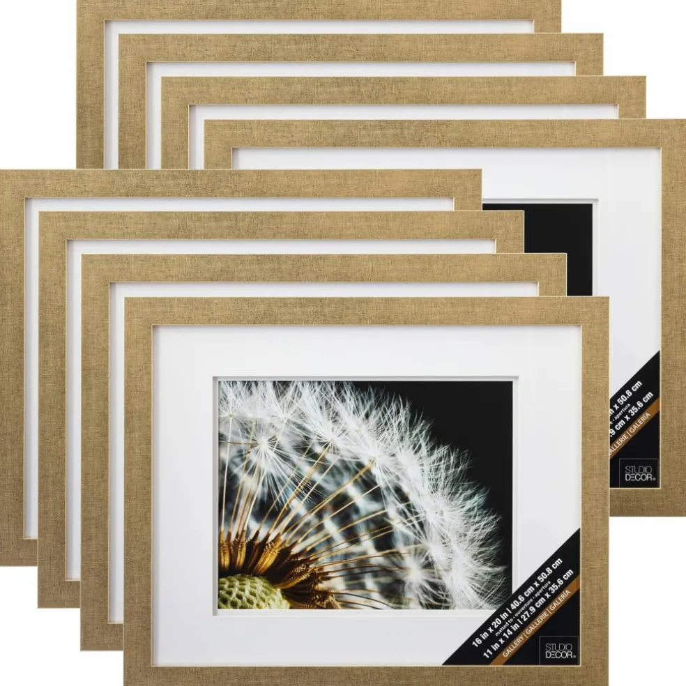 8 Pack: Champagne Wall Frame with Double Mat, Gallery by Studio Décor®