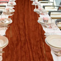 12 Pack Cheesecloth Table Runner, Runner Gauze Boho Wedding Decor Romantic Table Runner for Wedding Birthday Party(35