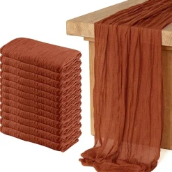 12 Pack Cheesecloth Table Runner, Runner Gauze Boho Wedding Decor Romantic Table Runner for Wedding Birthday Party(35
