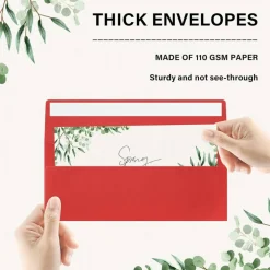 50-Pack #10 Christmas Red Business Envelopes – Self-Seal, 4.125 x 9.5in for Office & Mailing
