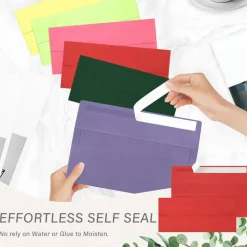 50-Pack #10 Christmas Red Business Envelopes – Self-Seal, 4.125 x 9.5in for Office & Mailing