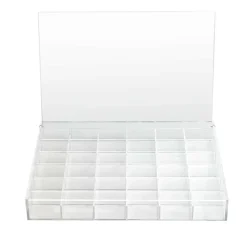6 Pack: 13.6" Clear 36-Compartment Divided Tray with Lid by Bead Landing™