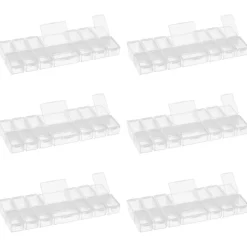 6 Pack: Clear 14-Compartment Flip Top Bead Organizer by Bead Landing™