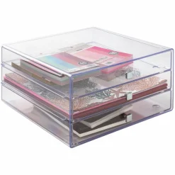 4 Pack: Clear 3-Drawer Organizer by Simply Tidy™