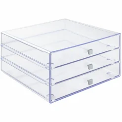 4 Pack: Clear 3-Drawer Organizer by Simply Tidy™
