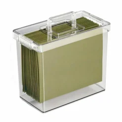 8 Pack: Clear Letter File Storage Case with Top Handle by Simply Tidy®