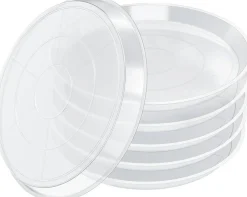 6-Pack Clear Plant Saucers – Durable Water Catcher Trays for Indoor & Outdoor Planters, Sturdy Plastic Base Plates for Flower Pots, 6.2"