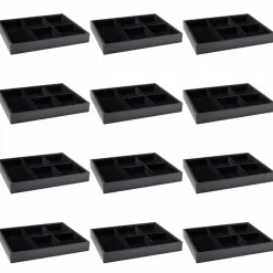 12 Pack: 5 Compartment Velvet Storage Tray by Bead Landing™