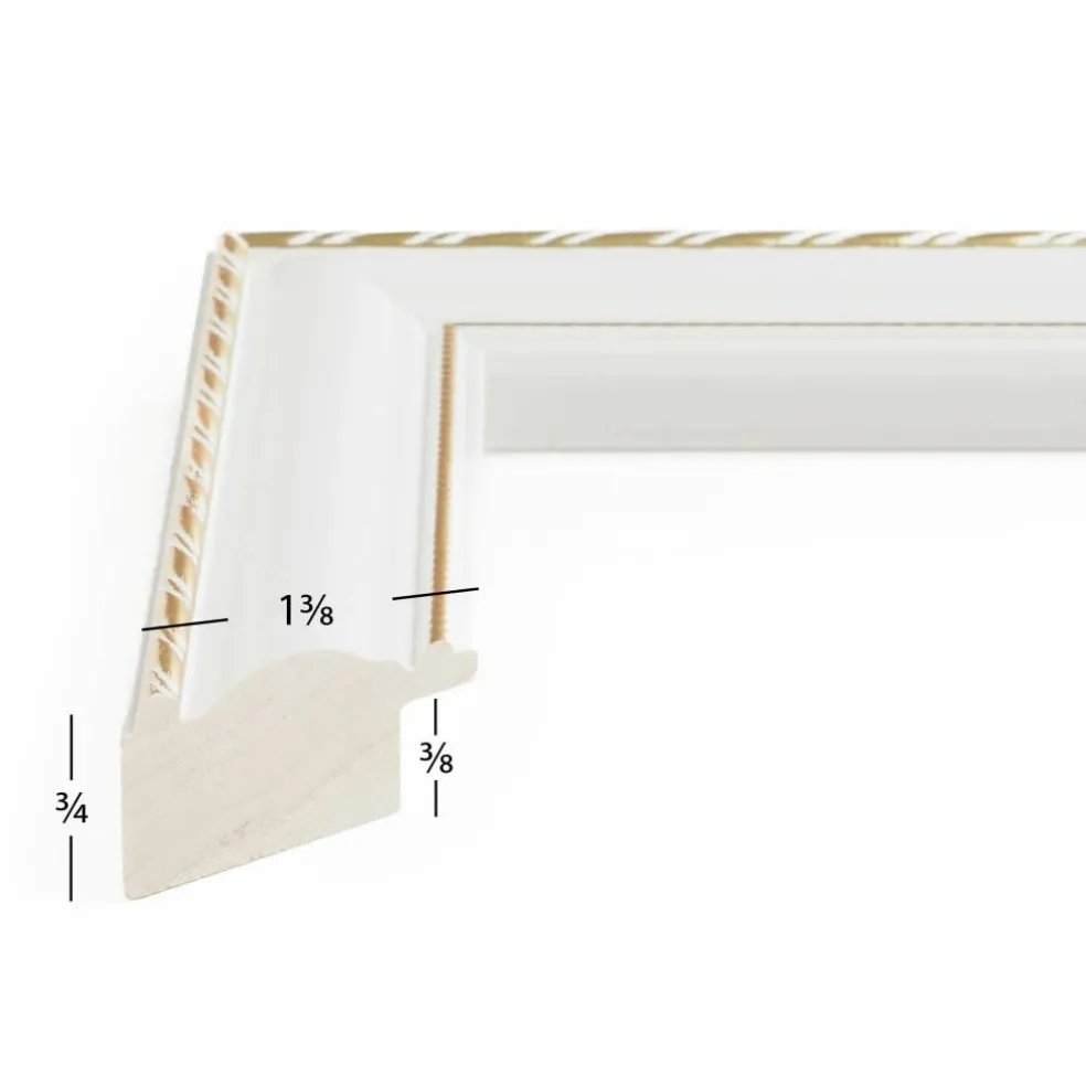 2 Pack Craig Frames Victoria White and Gold Picture Frame