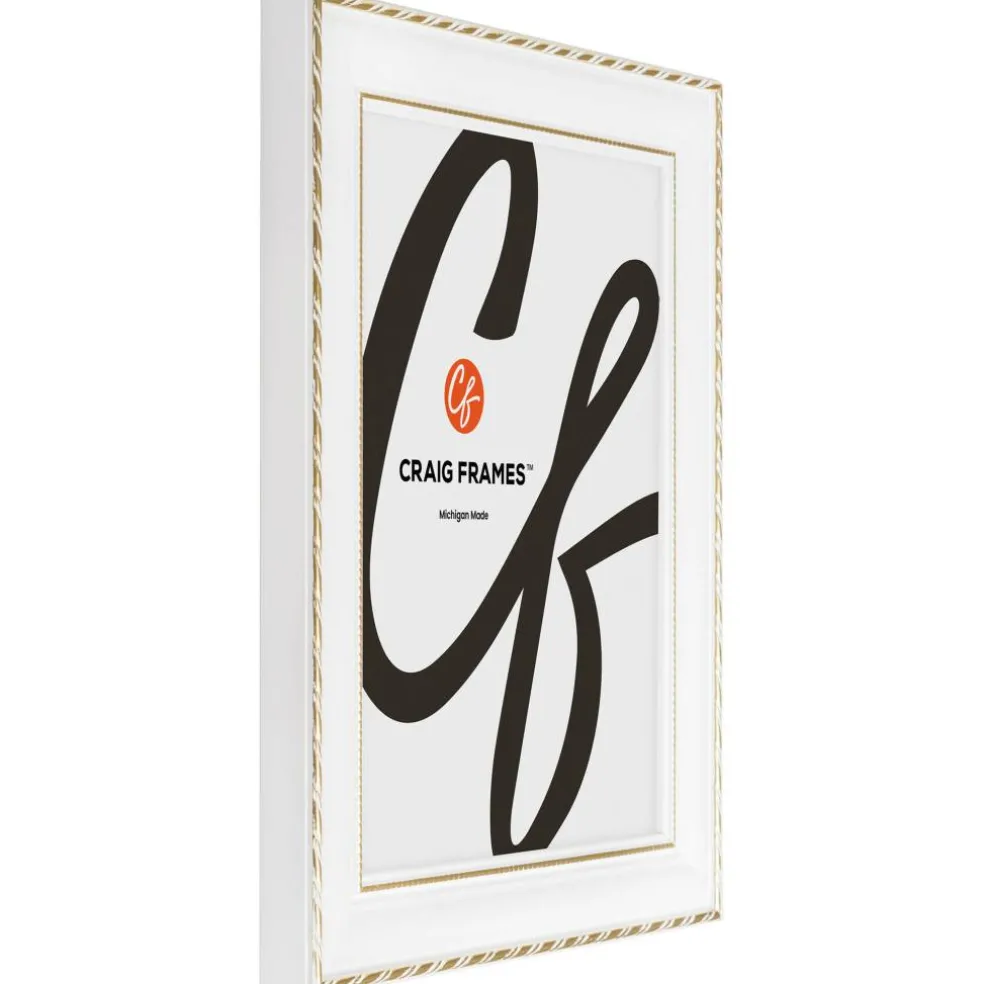 2 Pack Craig Frames Victoria White and Gold Picture Frame