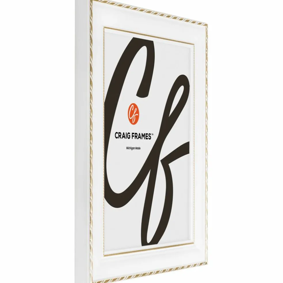 2 Pack Craig Frames Victoria White and Gold Picture Frame