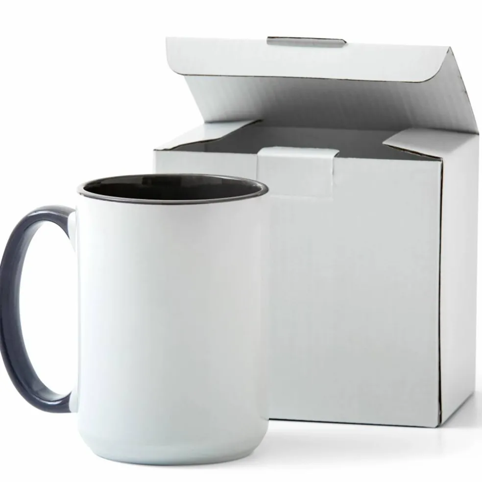 8 Pack: Cricut® 15oz. White & Gray Ceramic Mug Blank