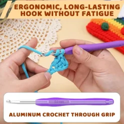 38 Pack Crochet Hooks Set, 13 Pcs 2mm(b)-10mm(n) Ergonomic Soft Grip Crochet Handles, Crochet Needle with Storage Case, for Arthritic Hands, Extra Long  Knitting Needles