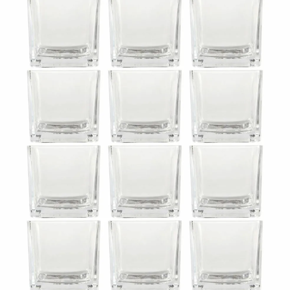 12 Pack: 5" Cube Glass Vase by Ashland®