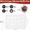 2-Pack 24-Cup Mini Silicone Muffin Pans with Metal Frame & Handles, Nonstick (Confetti)