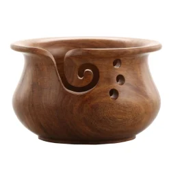 6 Pack: Curvy Sheesham Yarn Bowl by Loops & Threadsâ„¢
