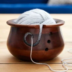 6 Pack: Curvy Sheesham Yarn Bowl by Loops & Threads™