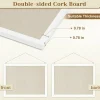 2-Pack Double-Sided Cork Board with Linen, Hanging Wood Framed Bulletin Board (Beige - 2pcs)