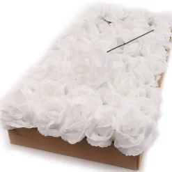 50-Pack Elegant White Rose Picks - 8" Stems, 3" Wide, Perfect for Floral Arrangements & Home Decor by Floral Home®
