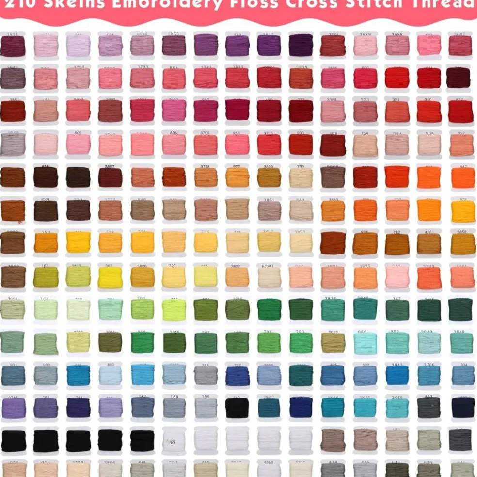 276 Pack Embroidery Floss Thread Kit(210 Colors)