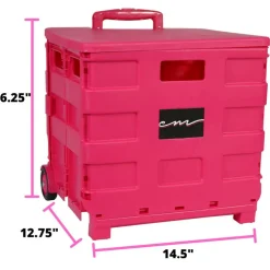 4 Pack: Everything Mary Collapsible Rolling Cart with Lid