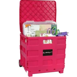 4 Pack: Everything Mary Collapsible Rolling Cart with Lid