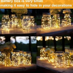 20 Pack Fairy Lights Battery Operated Mini String Lights-7ft 20 LED Silver Wire Warm White for Wedding,Party Centerpieces,Crafts,Table,Mason Jars Decor-Long Lasting Battery Fairy Lights
