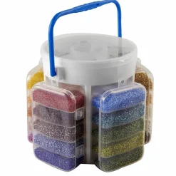 6 Pack: Five-Sided Portable Bead Caddy Kit by Bead Landing™
