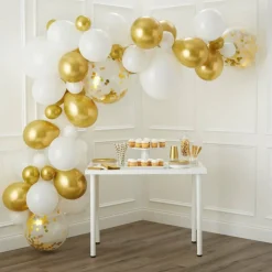 6 Pack: 10ft. Gold & White Balloon Garland by Celebrate It™