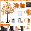 2Pack 4 Ft Prelit Lighted Fall Maple Tree 96LED