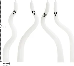 4-Pack Ghost Taper Candles – Cute Halloween Candle Decor for Table, Mantel & Indoor Party Centerpieces