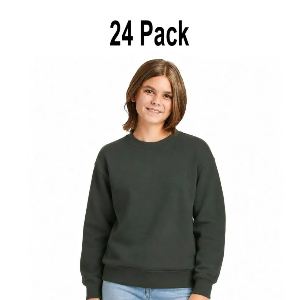 24 Pack Gildan Youth Heavy Blend Crewneck Sweatshirt Free Shipping
