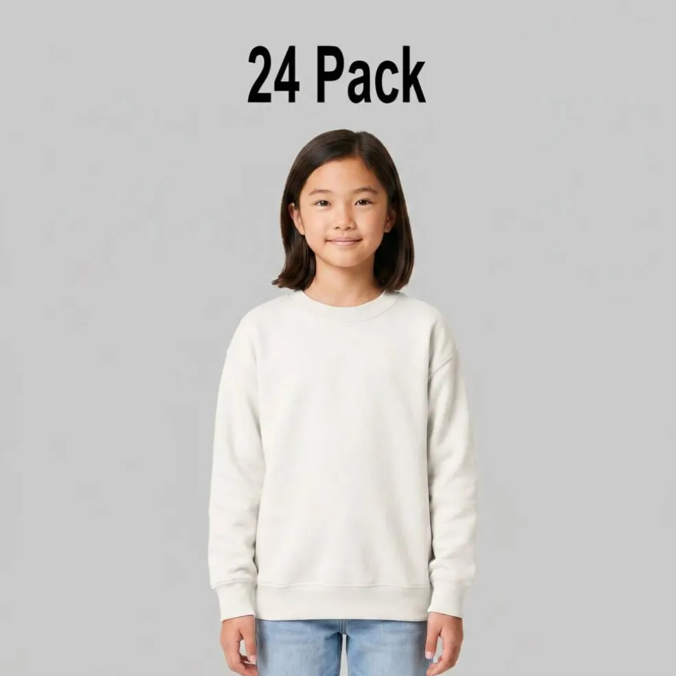 24 Pack Gildan Youth Heavy Blend Crewneck Sweatshirt Free Shipping