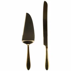 8 Pack: Gold-Finished Stainless Steel Cake Knife & Server Set by Celebrate It™