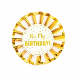 12 Pack: 2.75" Gold It's My Birthday Badge by Celebrate Itâ„¢