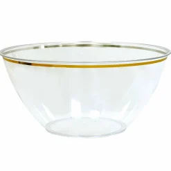 8 Pack: 7.25" Gold Rim Plastic Party Bowl by Celebrate It™