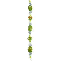 12 Pack: Green Lampwork Glass Swirl Rondelle & Oval Beads by Bead Landing™