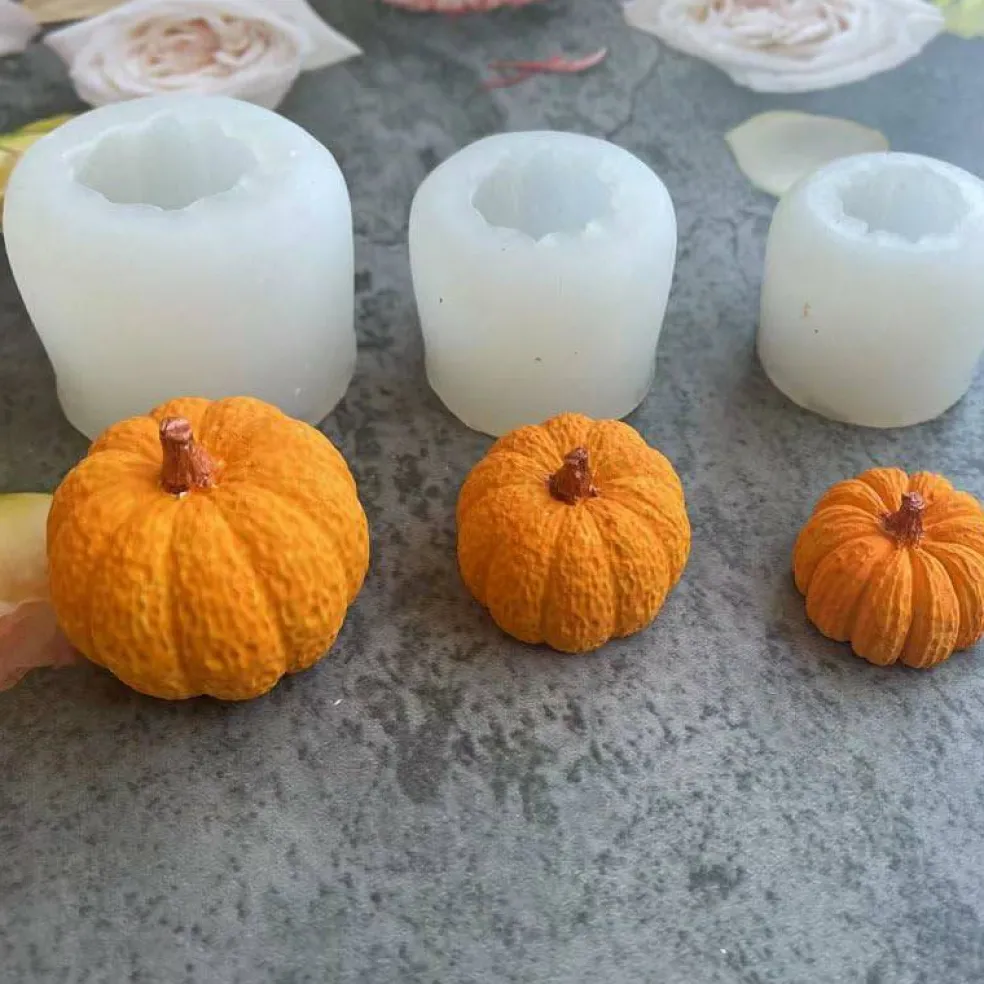 4 Pack Halloween Candle Molds(4Pcs Pumpkin)2.8 x 2.8 x 2 inches