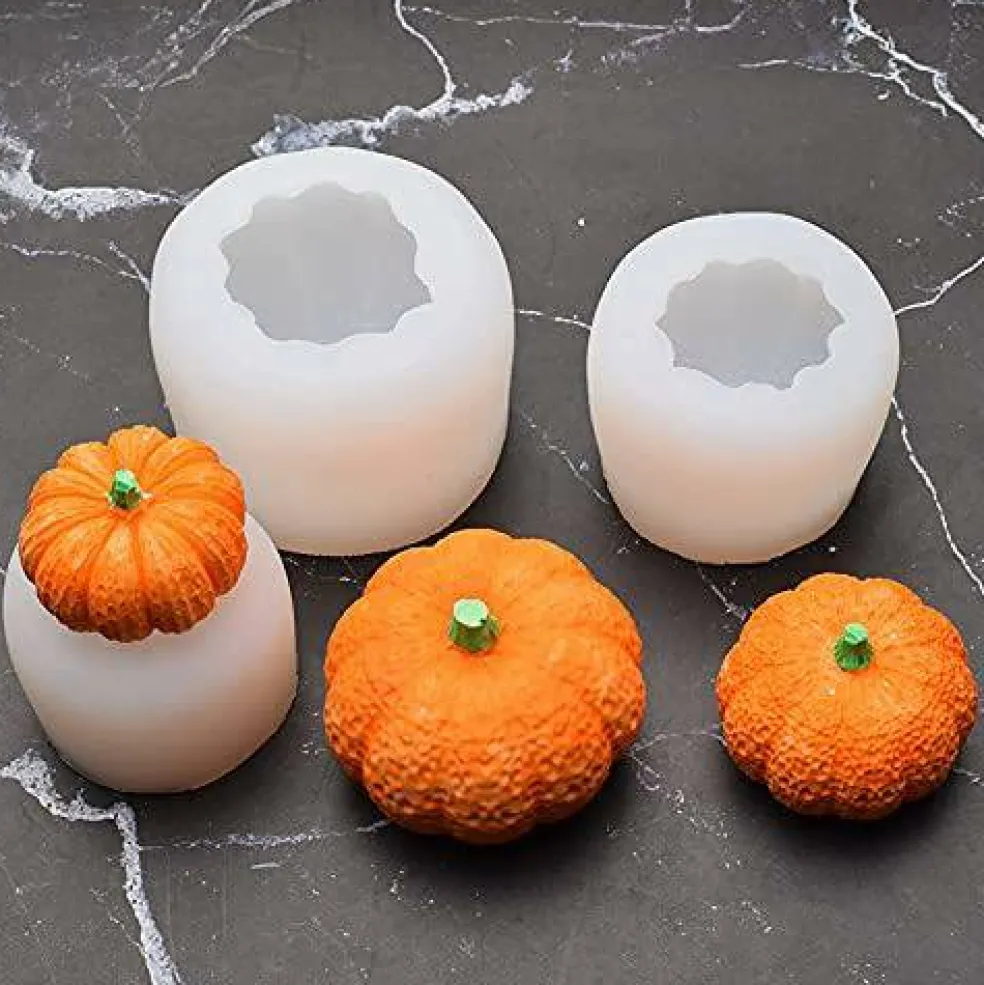 4 Pack Halloween Candle Molds(4Pcs Pumpkin)2.8 x 2.8 x 2 inches