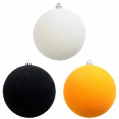 3 Pack 4.75" Halloween Flocked Shatterproof Ball Ornaments by Ashland®