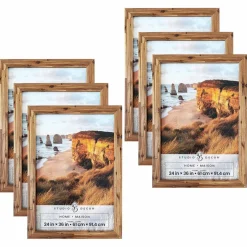 6 Pack: Home Natural Brown Wood Plank Frame by Studio Décor®