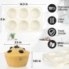 2-Pack Jumbo 6-Cup Silicone Muffin Pans, Metal Frame, Nonstick (Confetti)