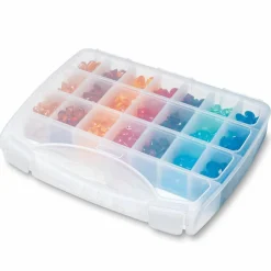 6 Pack: Large Adjustable Compartment Bead Storage Box with Handle by Bead Landing™