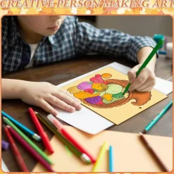 10-Pack Large Unfinished Wooden Thanksgiving Craft Set – Paintable Pumpkin, Scarecrow & Fall Harvest Wooden Ornaments for DIY Home Decor, Hanging Wall & Seasonal Craft Projects