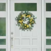 6 Pack: 24" Lemon & Hydrangea Floral Spring Wreath