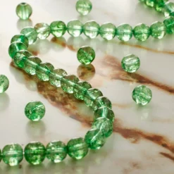 12 Pack: Light Green Quartz Round Beads by Bead Landing™