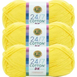 3 Pack Lion Brand® 24/7 Cotton® DK Yarn
