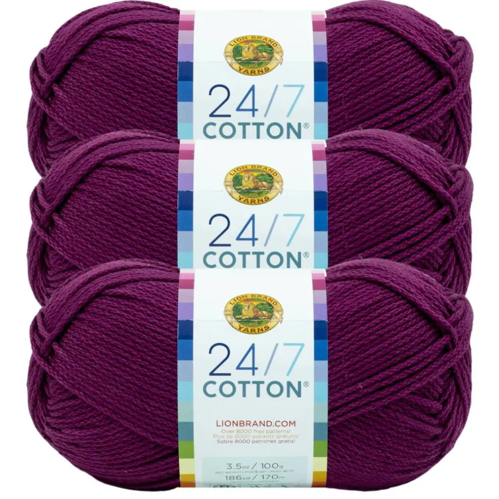 3 Pack Lion Brand® 24/7 Cotton® Yarn