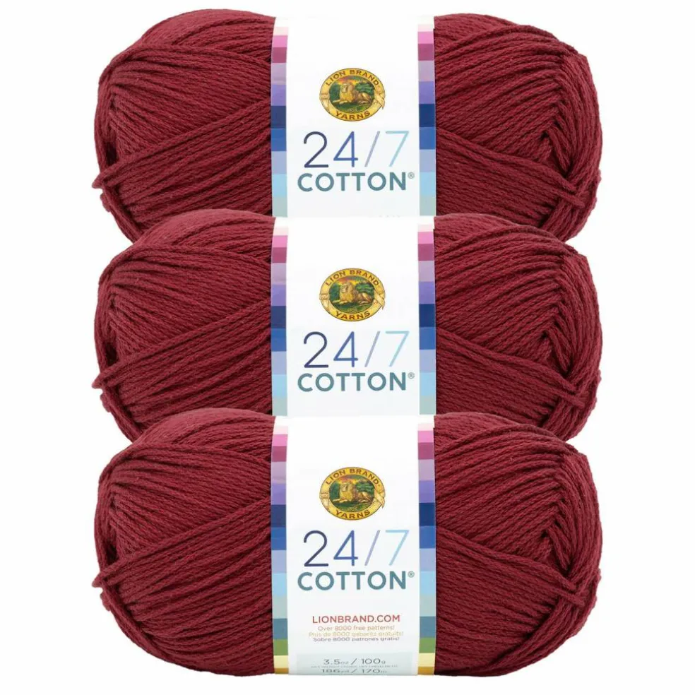 3 Pack Lion Brand® 24/7 Cotton® Yarn